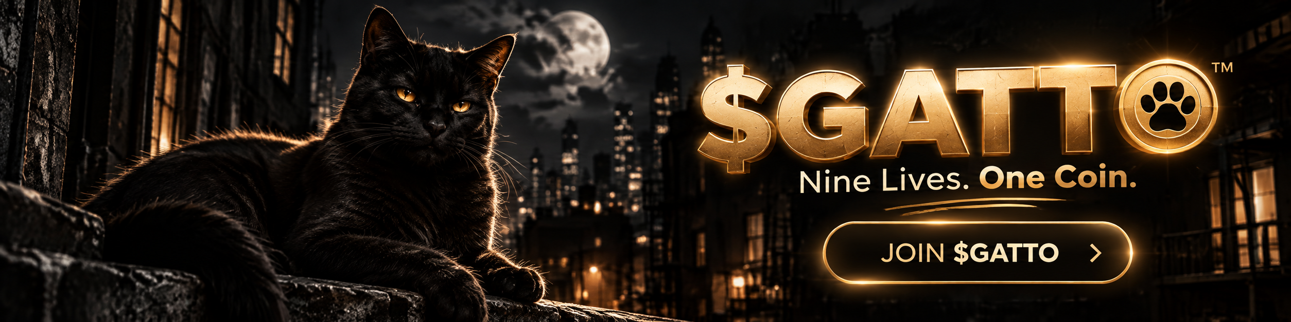 GATTO black cat and gold project artwork